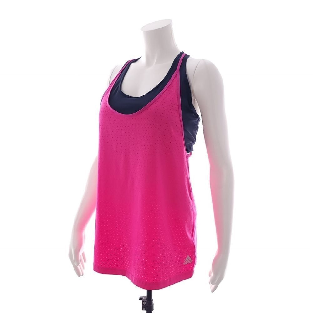 Adidas 2 in 1 Top Bra With Removable Padding Athletic Active Tank Top Size Large